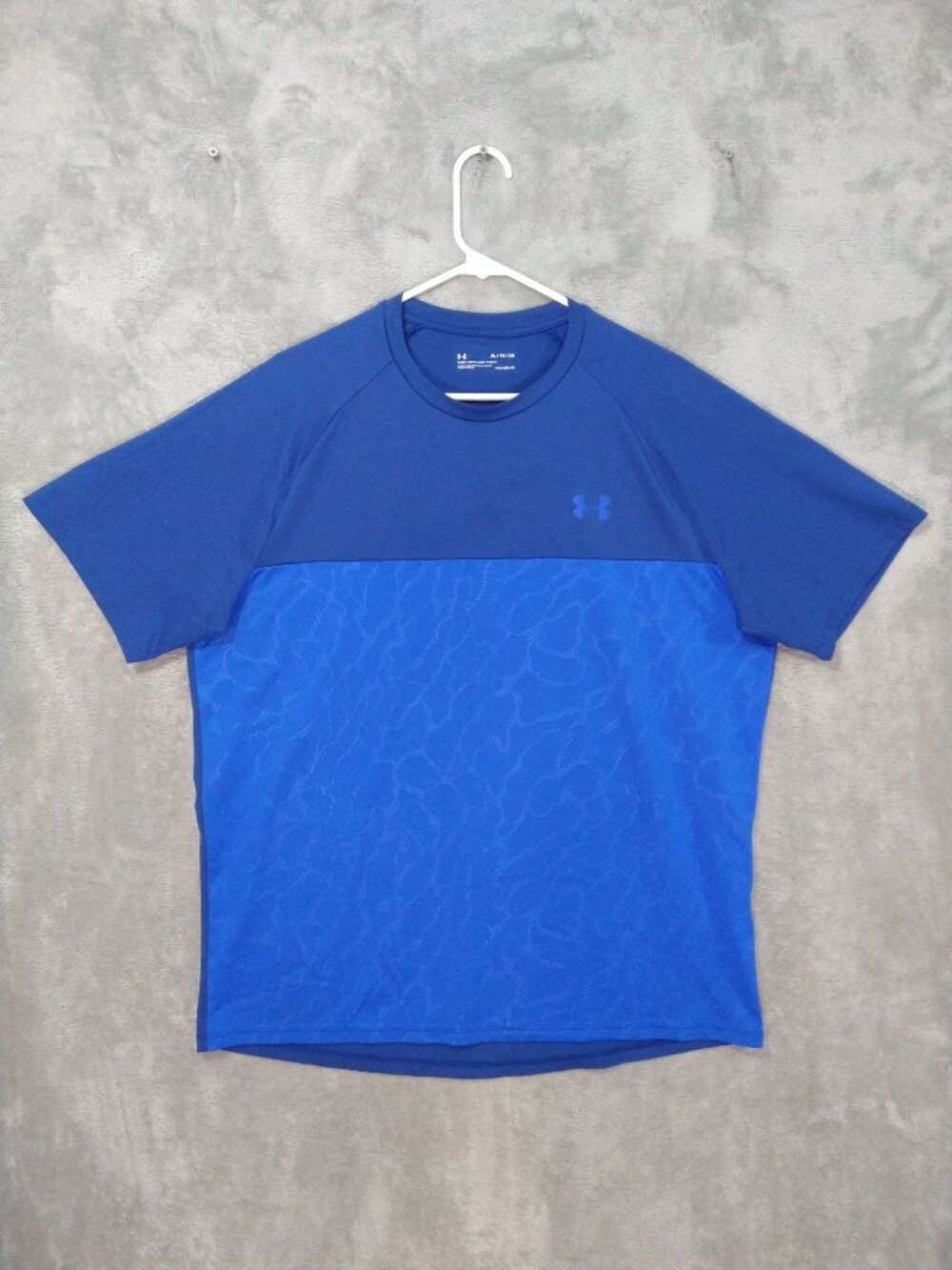 Under Armour Shirt Mens XL Blue Tech 2.0 Short Sleeve Training Workout HeatGear